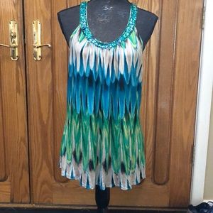 INC Woman’s multi color beaded tank.